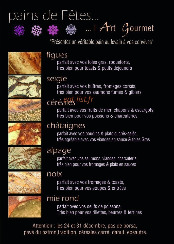 Le Comptoir du Pain — carte page 10