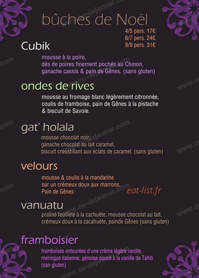 Le Comptoir du Pain — carte page 9