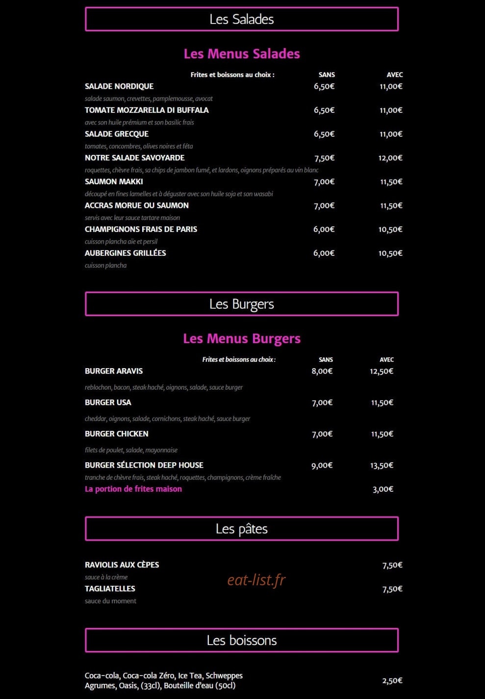 Le Deep House — carte page 7