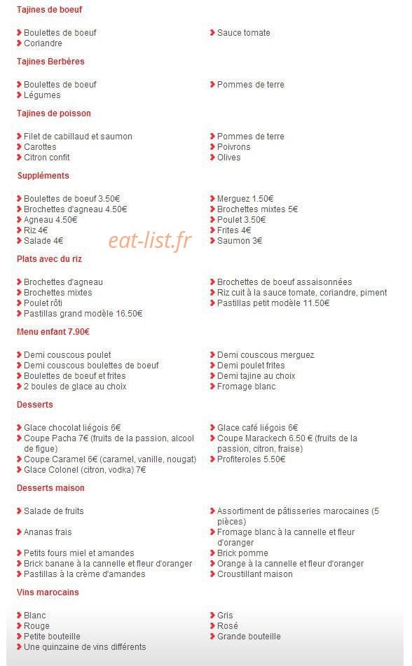 Le Marrakech — carte page 2