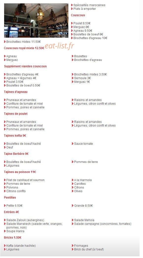 Le Marrakech — carte page 3