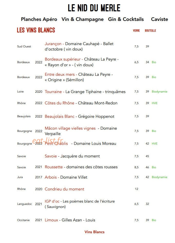 Le Nid du Merle — carte page 8