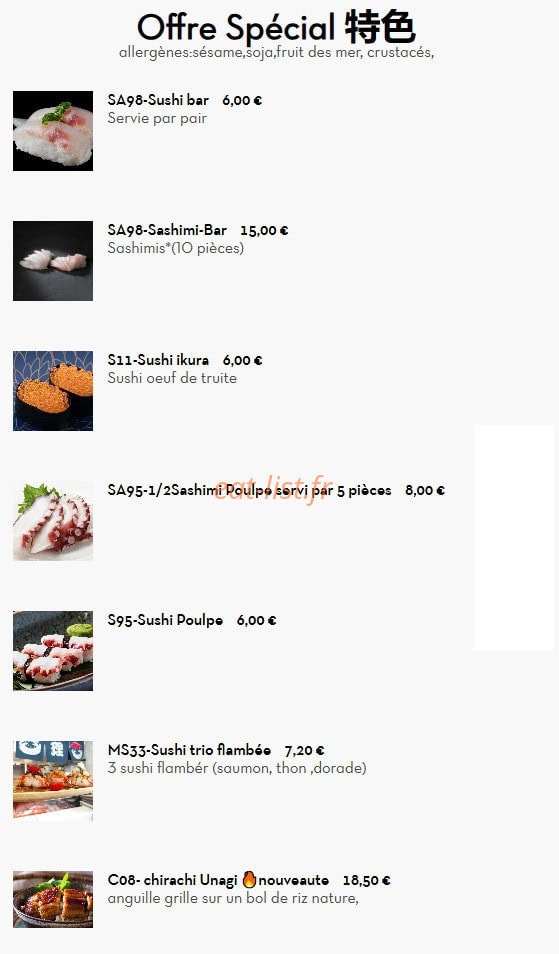 Le Panda Gourmet — carte page 19