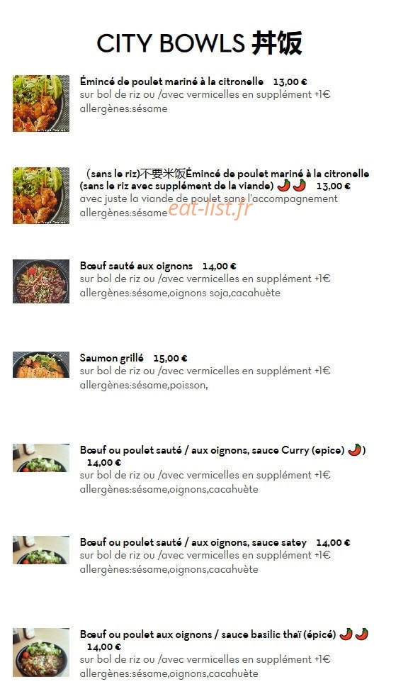 Le Panda Gourmet — carte page 6