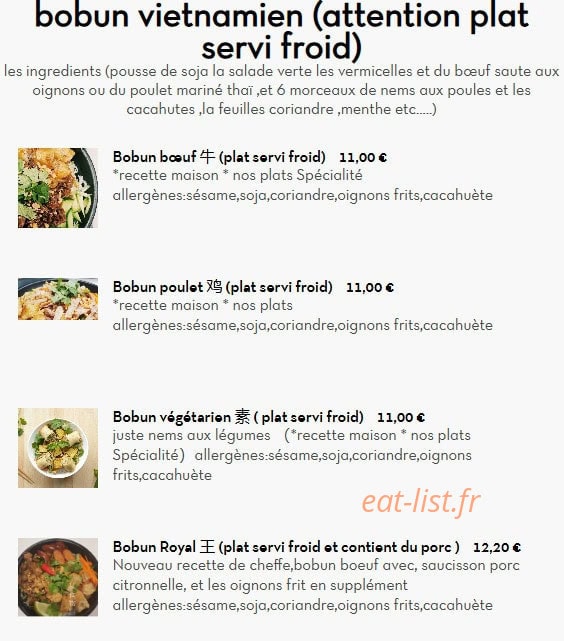 Le Panda Gourmet — carte page 18