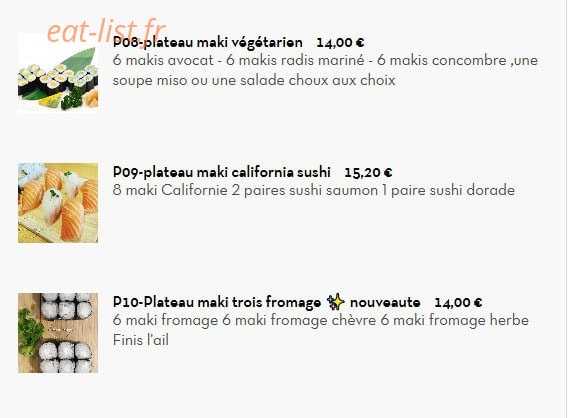 Le Panda Gourmet — carte page 14