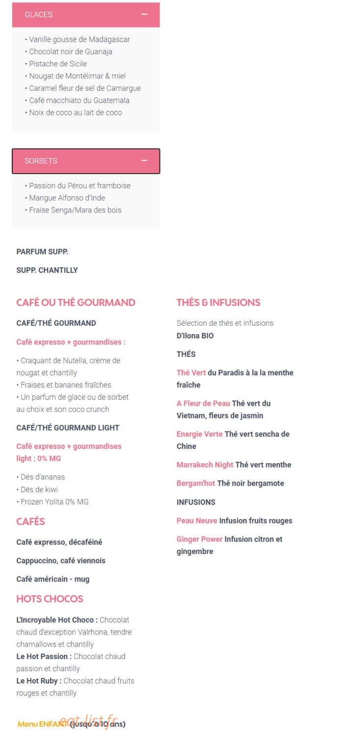 Le Paradis du Fruit — carte page 14