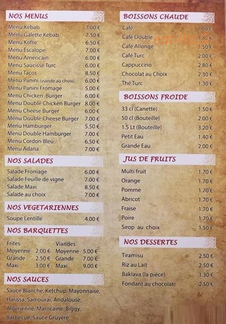 Le Sultan — carte page 2