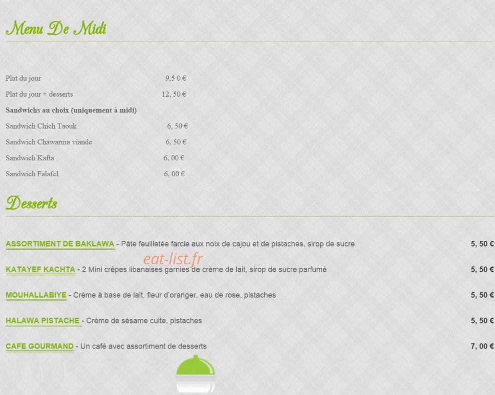 Le Vieux Cèdre — carte page 5