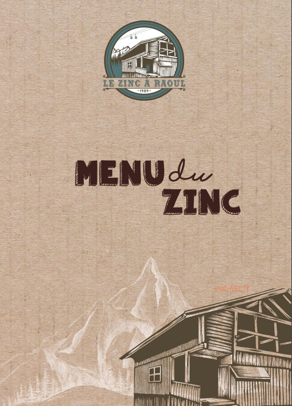 Le Zinc à Raoul — carte page 1