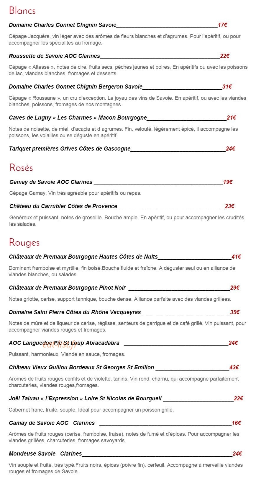 Les tables — carte page 9