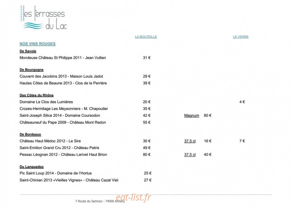 Les terrasses du lac — carte page 7