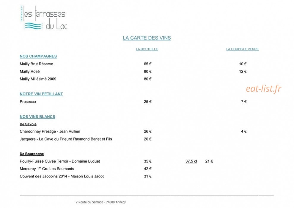 Les terrasses du lac — carte page 5