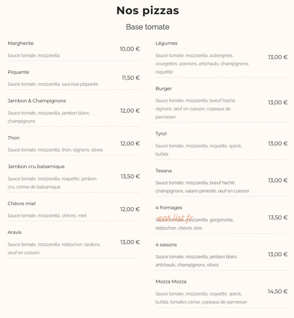 Mozza Mozza — carte page 1