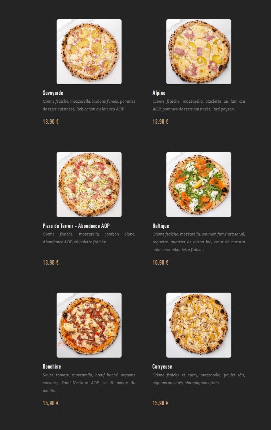 Pizza Cosy — carte page 2