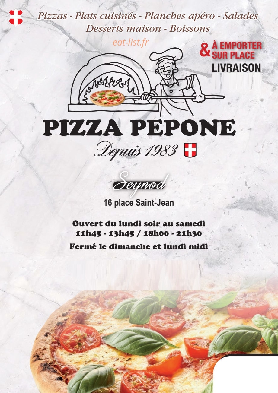 Pizza Pepone — carte page 1