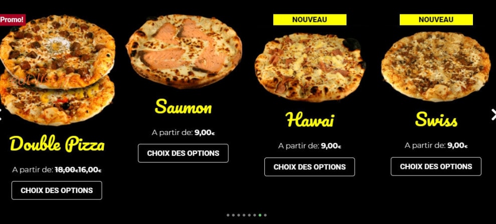 Pronto's Pizza — carte page 1
