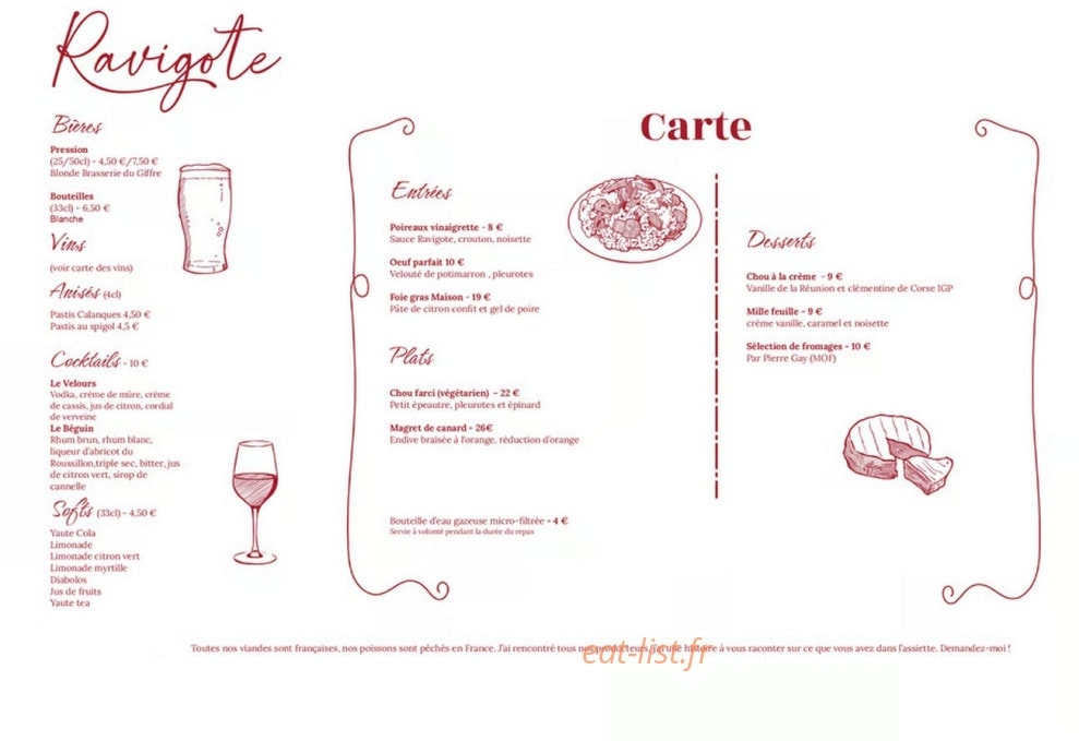Ravigote — carte page 1