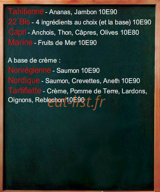 Restaurant Pizzeria 22 bis — carte page 3