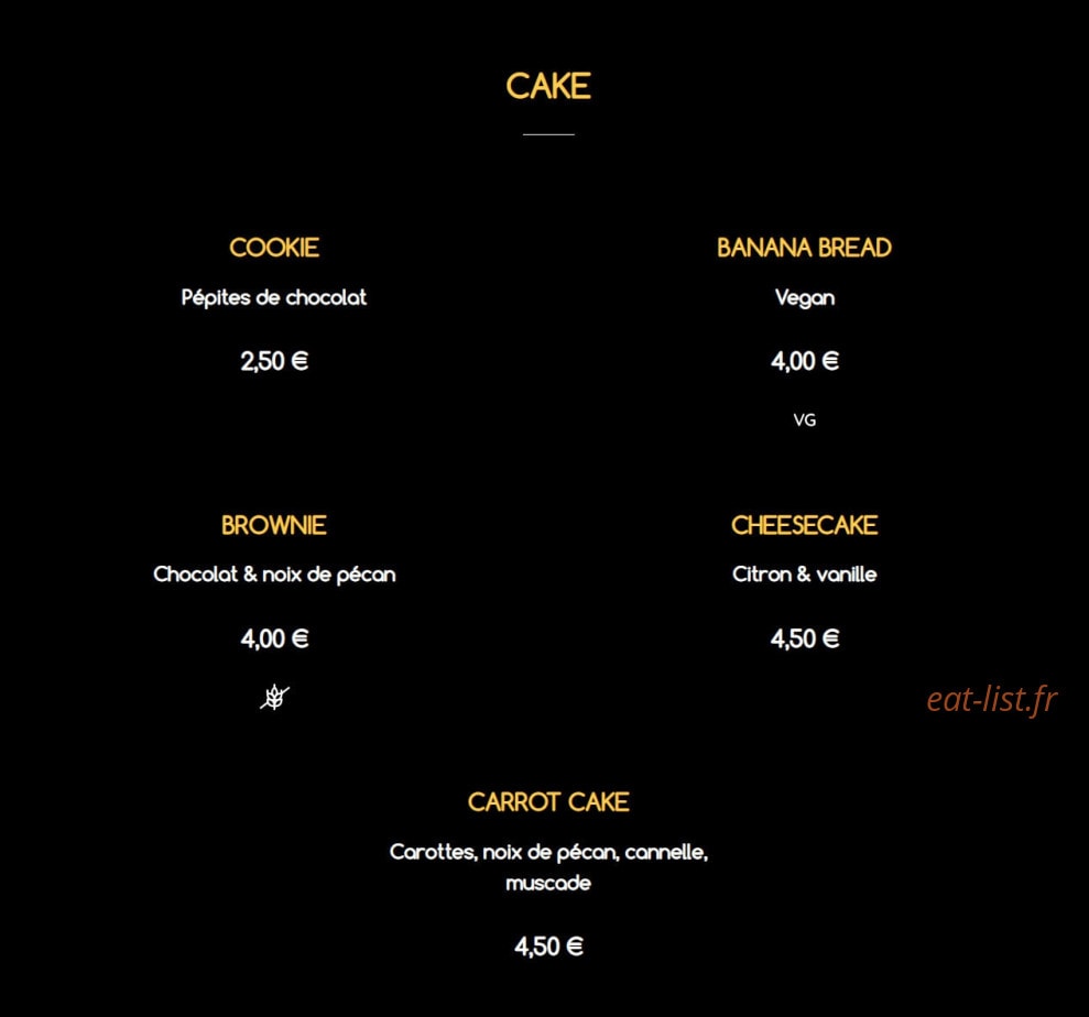 Slake Coffee — carte page 6