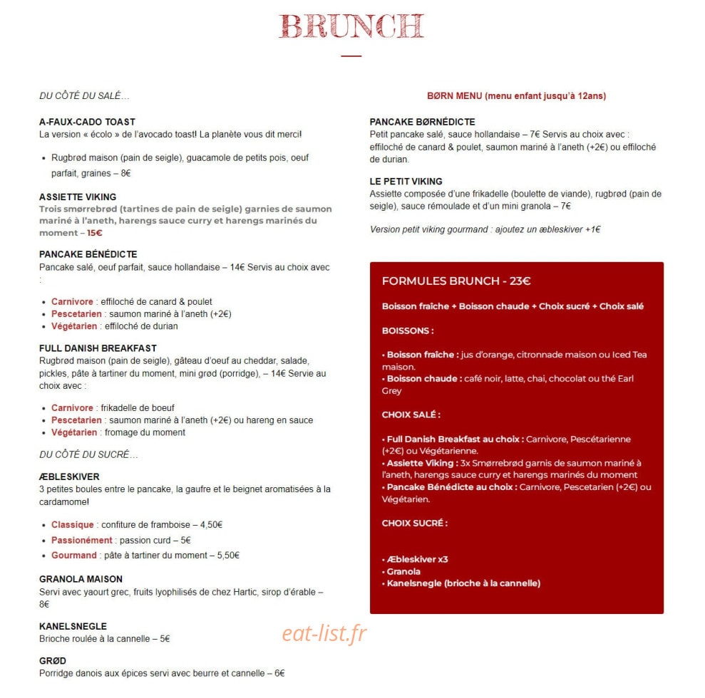 Sø Kaffe — carte page 1