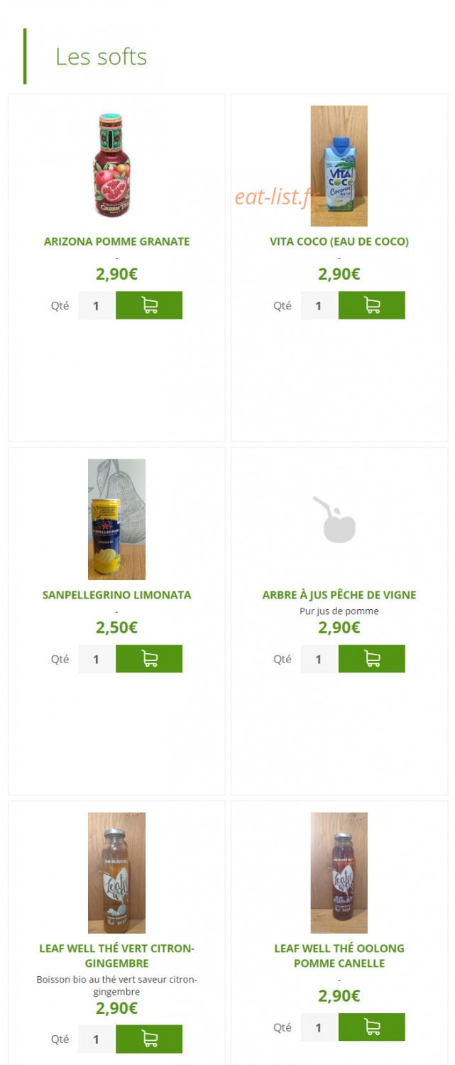 Urban Food — carte page 16