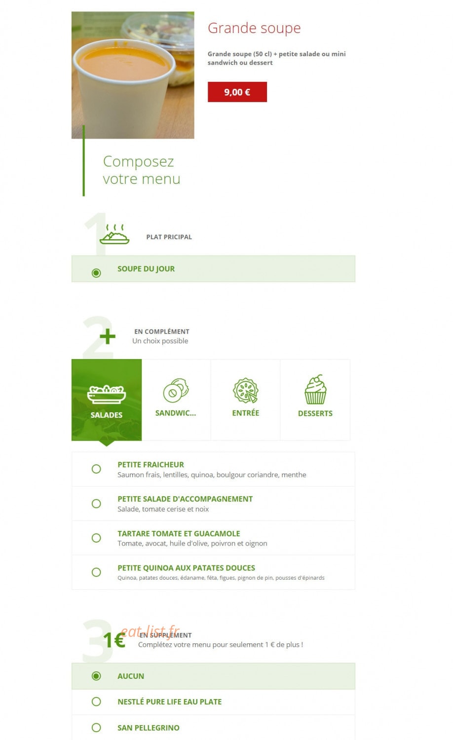 Urban Food — carte page 21