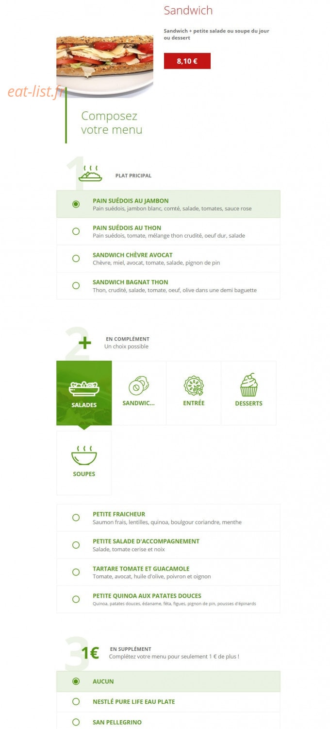 Urban Food — carte page 19
