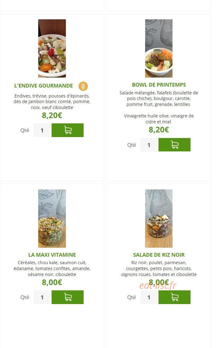 Urban Food — carte page 3