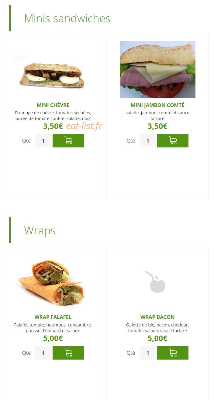 Urban Food — carte page 9