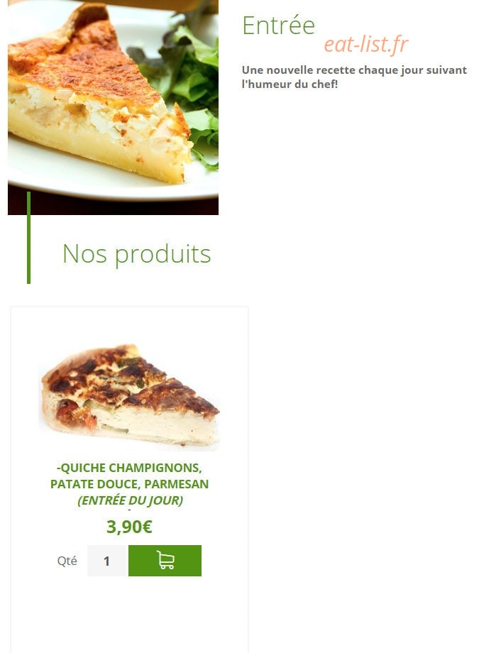 Urban Food — carte page 1