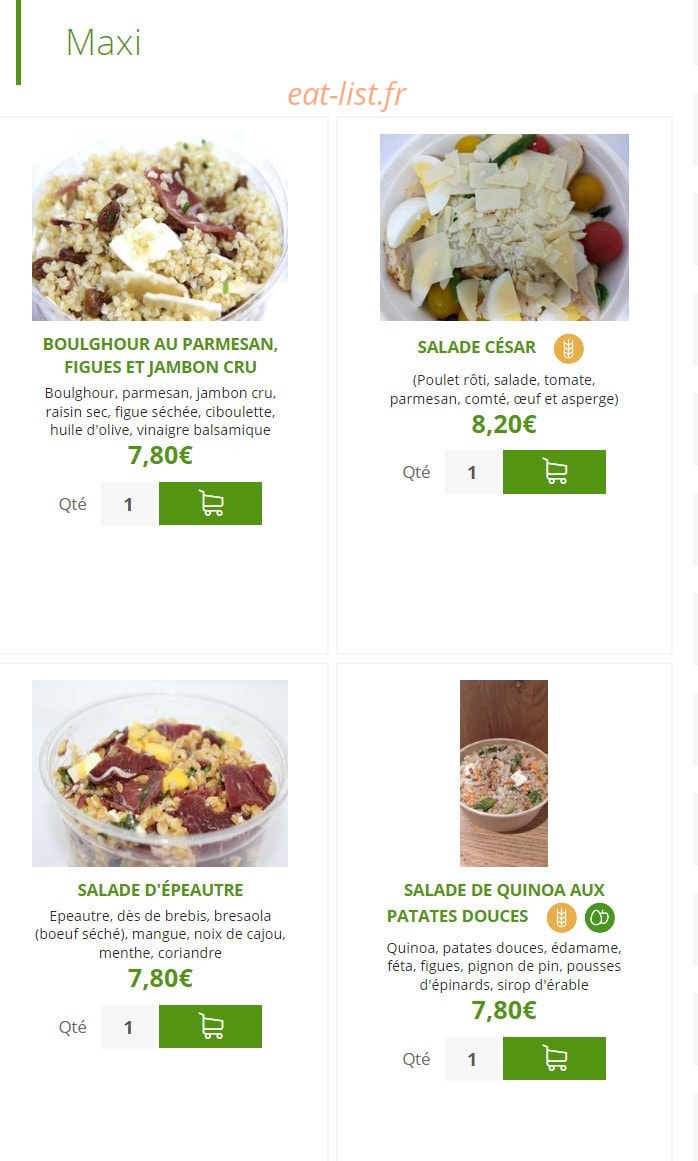 Urban Food — carte page 2