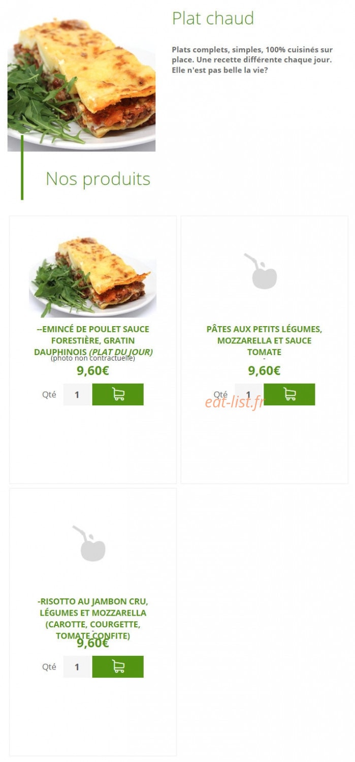 Urban Food — carte page 7