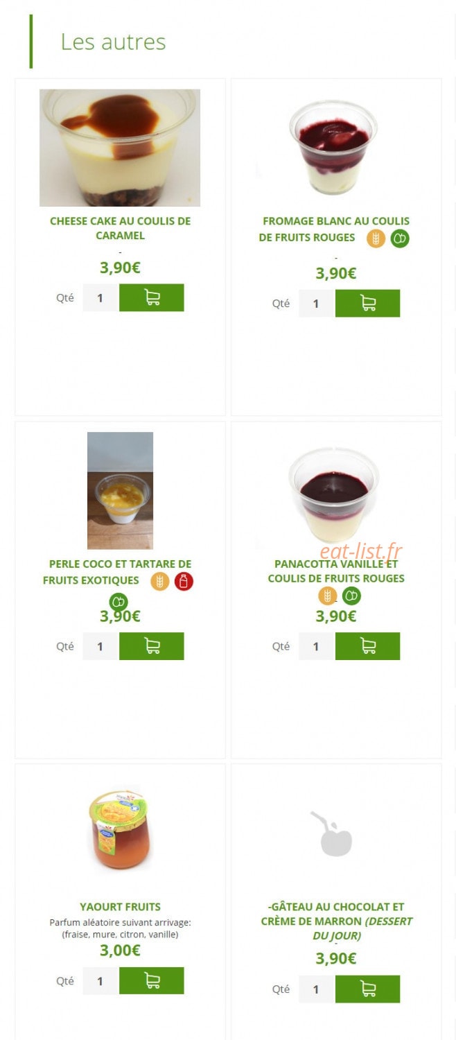 Urban Food — carte page 13