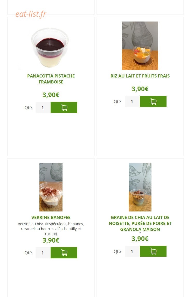 Urban Food — carte page 14