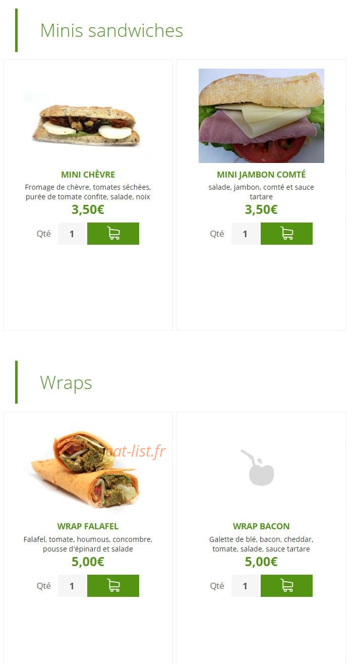 Urban Food — carte page 9