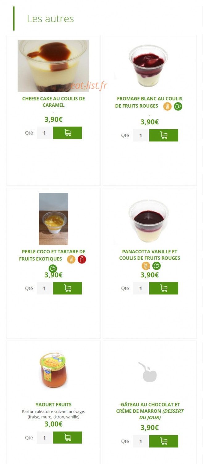 Urban Food — carte page 13
