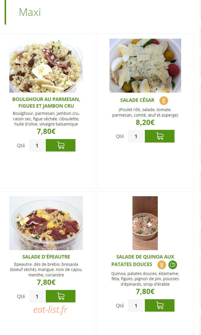 Urban Food — carte page 2