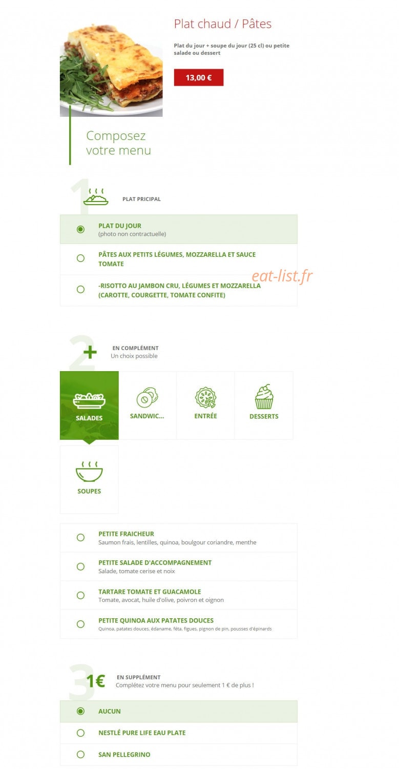 Urban Food — carte page 24