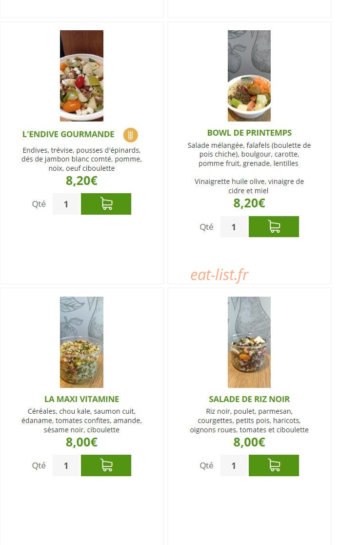 Urban Food — carte page 3