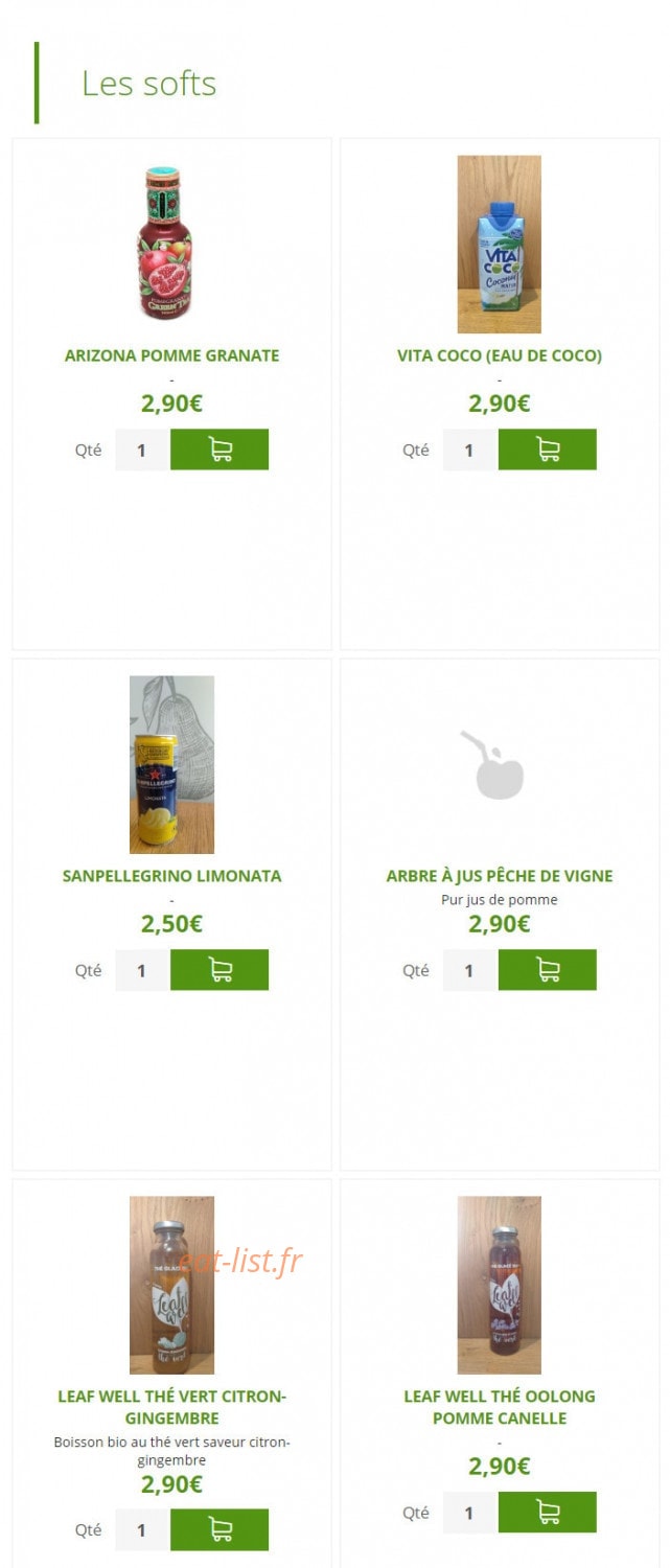 Urban Food — carte page 16