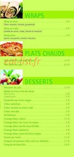 Urban Food — carte page 4