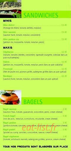 Urban Food — carte page 3