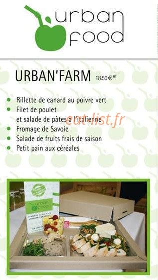 Urban Food — carte page 7
