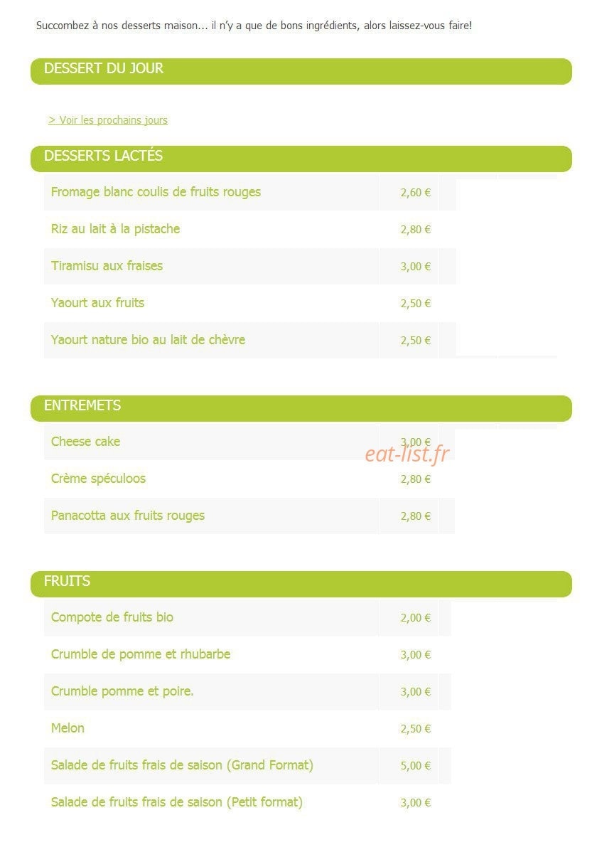 Urban Food — carte page 10
