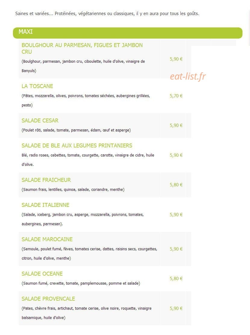 Urban Food — carte page 4