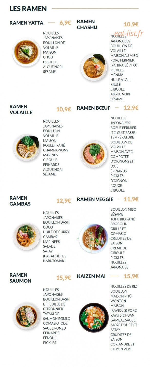 Yatta Ramen — carte page 2