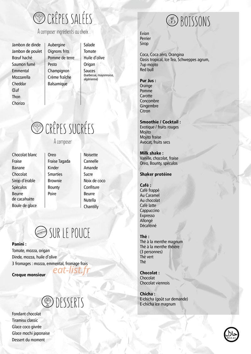 313 Café — carte page 1