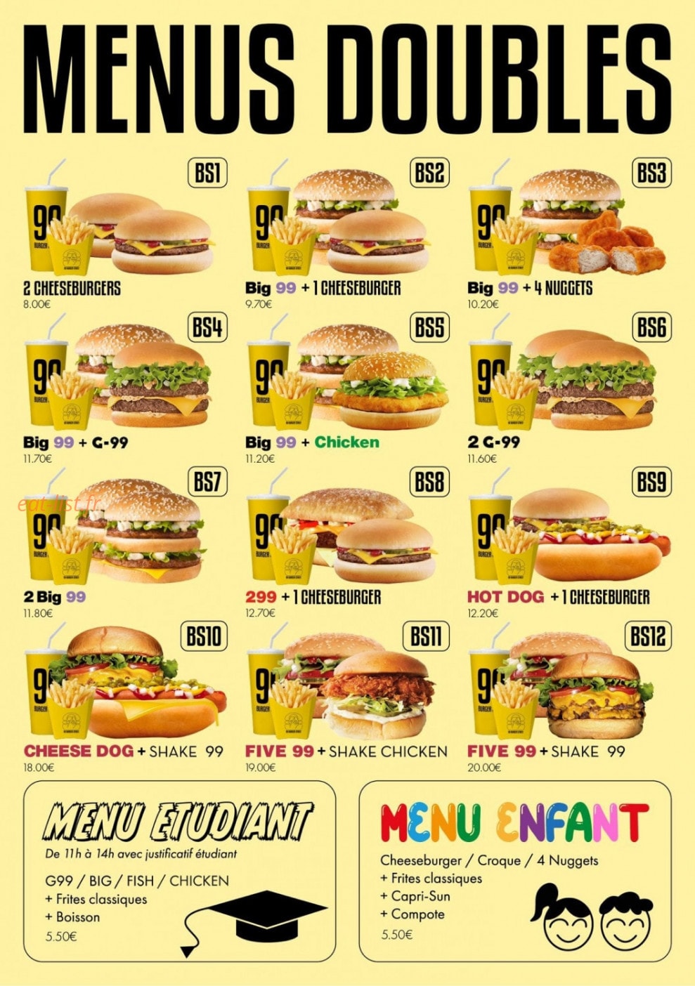 99 Burger Street — carte page 2