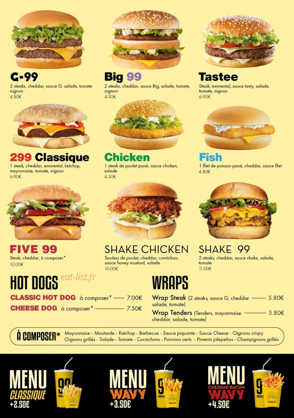 99 Burger Street — carte page 3